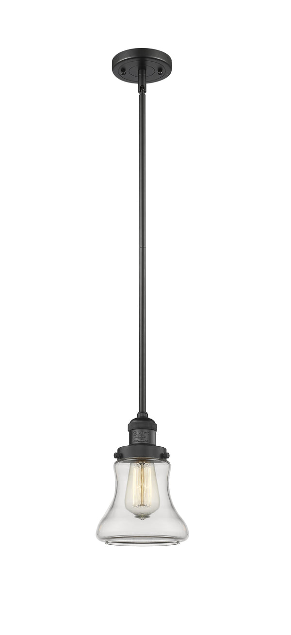 Innovations Lighting Bellmont 1-100 watt 6.5 inch Black Mini Pendant  Clear glass   Hang Straight Swivel 201SBKG192