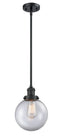 Innovations Lighting Beacon 1-100 watt 8 inch Black Mini Pendant  Clear glass   Hang Straight Swivel 201SBKG2028