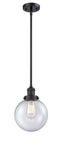 Innovations Lighting Beacon 1-100 watt 8 inch Black Mini Pendant  Seedy glass   Hang Straight Swivel 201SBKG2048