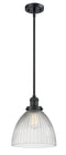 Innovations Lighting Seneca Falls 1-100 watt 10 inch Black Pendant  Halophane glass   Hang Straight Swivel 201SBKG222