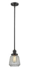 Innovations Lighting Chatham 1-100 watt 6 inch Oil Rubbed Bronze Mini Pendant  Clear Fluted glass   Hang Straight Swivel 201SOBG142