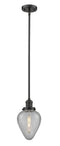 Innovations Lighting Geneseo 1-100 watt 6.5 inch Oil Rubbed Bronze Mini Pendant Clear Crackle glass  Hang Straight Swivel 201SOBG165