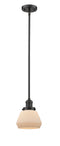 Innovations Lighting Fulton 1-100 watt 7 inch Oil Rubbed Bronze Mini Pendant Matte White Cased glass  Hang Straight Swivel 201SOBG171