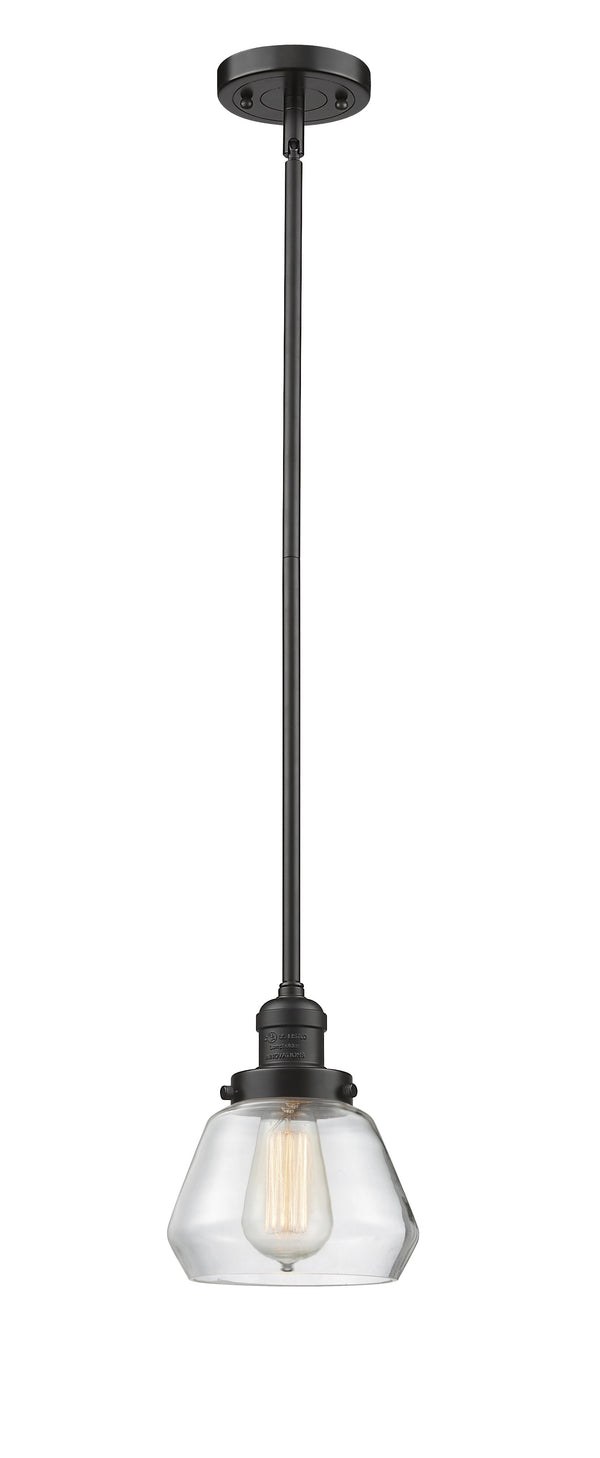 Innovations Lighting Fulton 1-100 watt 7 inch Oil Rubbed Bronze Mini Pendant  Clear glass   Hang Straight Swivel 201SOBG172