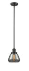 Innovations Lighting Fulton 1-100 watt 7 inch Oil Rubbed Bronze Mini Pendant  Smoked glass   Hang Straight Swivel 201SOBG173