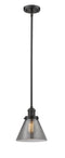 Innovations Lighting Large Cone 1-100 watt 8 inch Oil Rubbed Bronze Mini Pendant  Smoked glass   Hang Straight Swivel 201SOBG43