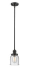 Innovations Lighting Small Bell 1-100 watt 5 inch Oil Rubbed Bronze Mini Pendant  Seedy glass   Hang Straight Swivel 201SOBG54