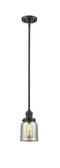 Innovations Lighting Small Bell 1-100 watt 5 inch Oil Rubbed Bronze Mini Pendant Silver Plated Mercury glass  Hang Straight Swivel 201SOBG58