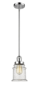 Innovations Lighting Canton 1-100 watt 6.5 inch Polished Chrome Mini Pendant  Seedy glass   Hang Straight Swivel 201SPCG184