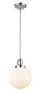 Innovations Lighting Beacon 1-100 watt 8 inch Polished Chrome Mini Pendant Matte White Cased Glass Hang Straight Swivel 201SPCG2018