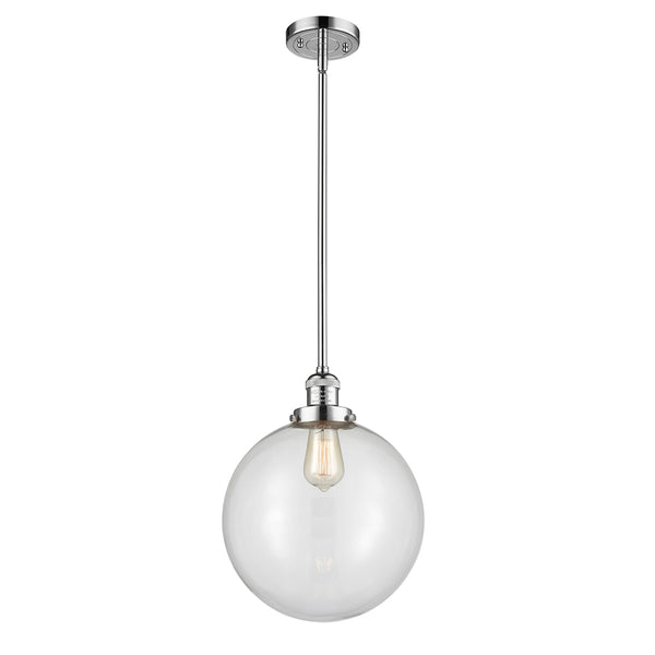 Beacon Mini Pendant shown in the Polished Chrome finish with a Clear shade