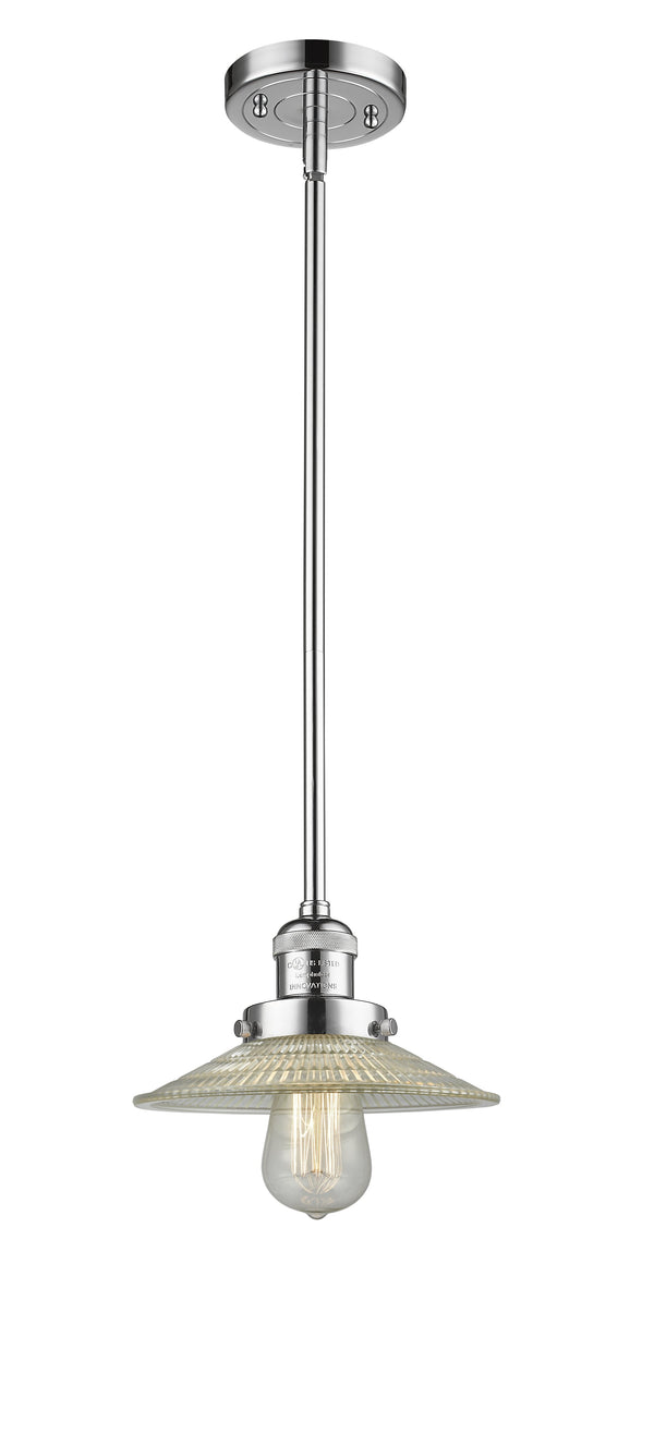 Innovations Lighting Halophane 1-100 watt 10 inch Polished Chrome Mini Pendant  Halophane glass   Hang Straight Swivel 201SPCG2