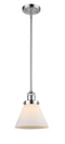 Innovations Lighting Large Cone 1-100 watt 8 inch Polished Chrome Mini Pendant Matte White Cased Glass Hang Straight Swivel 201SPCG41