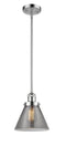 Innovations Lighting Large Cone 1-100 watt 8 inch Polished Chrome Mini Pendant  Smoked glass   Hang Straight Swivel 201SPCG43