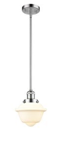 Innovations Lighting Small Oxford 1-100 watt 8 inch Polished Chrome Mini Pendant Matte White Cased Glass Hang Straight Swivel 201SPCG531