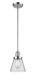 Innovations Lighting Small Cone 1-100 watt 6 inch Polished Chrome Mini Pendant  Clear glass   Hang Straight Swivel 201SPCG62