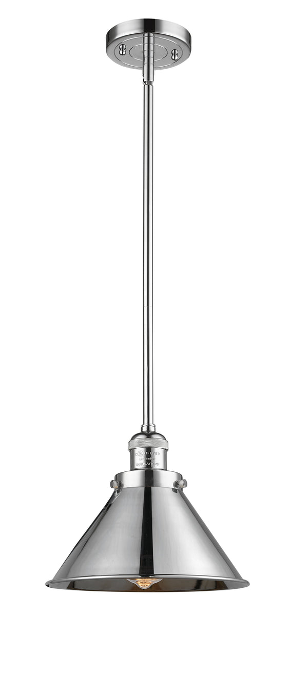 Innovations Lighting Briarcliff 1-100 watt 10 inch Polished Chrome Mini Pendant Polished Chrome Briarcliff shades Hang Straight Swivel 201SPCM10PC