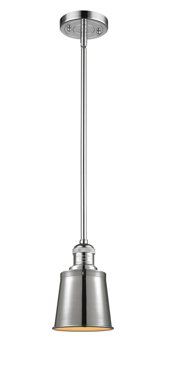 Innovations Lighting Addison 1-100 watt 5 inch Polished Chrome Mini Pendant Polished Chrome Addison shades Hang Straight Swivel 201SPCM9PC