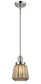 Innovations Lighting Chatham 1-100 watt 6 inch Polished Nickel Mini Pendant  Mercury Fluted glass   Hang Straight Swivel 201SPNG146