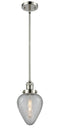 Innovations Lighting Geneseo 1-100 watt 6.5 inch Polished Nickel Mini Pendant  Clear Crackle glass   Hang Straight Swivel 201SPNG165