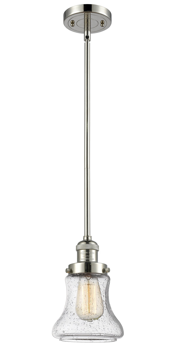 Innovations Lighting Bellmont 1-100 watt 6.5 inch Polished Nickel Mini Pendant  Seedy glass   Hang Straight Swivel 201SPNG194