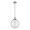 Beacon Mini Pendant shown in the Polished Nickel finish with a Clear shade