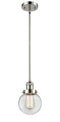 Innovations Lighting Beacon 1-100 watt 6 inch Polished Nickel Mini Pendant  Clear glass   Hang Straight Swivel 201SPNG2026