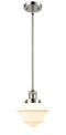 Innovations Lighting Small Oxford 1-100 watt 8 inch Polished Nickel Mini Pendant Matte White Cased glass Hang Straight Swivel 201SPNG531