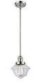 Innovations Lighting Small Oxford 1-100 watt 8 inch Polished Nickel Mini Pendant  Clear glass   Hang Straight Swivel 201SPNG532