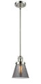 Innovations Lighting Small Cone 1-100 watt 6 inch Polished Nickel Mini Pendant  Smoked glass   Hang Straight Swivel 201SPNG63