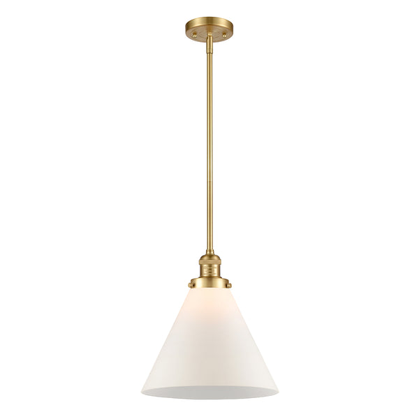 Cone Mini Pendant shown in the Satin Gold finish with a Matte White shade