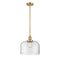 Bell Mini Pendant shown in the Satin Gold finish with a Clear shade