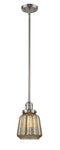 Innovations Lighting Chatham 1-100 watt 6 inch Brushed Satin Nickel Mini Pendant Mercury Fluted glass Hang Straight Swivel 201SSNG146