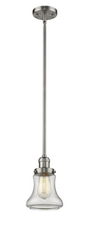 Innovations Lighting Bellmont 1-100 watt 6.5 inch Brushed Satin Nickel Mini Pendant  Clear glass   Hang Straight Swivel 201SSNG192