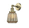 Innovations Lighting Chatham 1-100 watt 6 inch Antique Brass Sconce Clear Fluted glass  180 Degree Swivel With Engraved Cast Cup 203ABG142