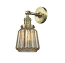 Innovations Lighting Chatham 1-100 watt 6 inch Antique Brass Sconce Mercury Fluted glass 180 Degree Swivel 203ABG146