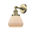 Innovations Lighting Fulton 1-100 watt 7 inch Antique Brass Sconce Matte White Cased glass 180 Degree Swivel 203ABG171