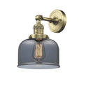Innovations Lighting Large Bell 1-100 watt 8 inch Antique Brass Sconce Smoked Glass  180 Degree Adjustable Swivel 203ABG73