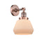 Fulton Sconce shown in the Antique Copper finish with a Matte White shade