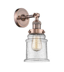 Innovations Lighting Canton 1-100 watt 6.5 inch Antique Copper Sconce Seedy Glass  180 Degree Adjustable Swivel 203ACG184