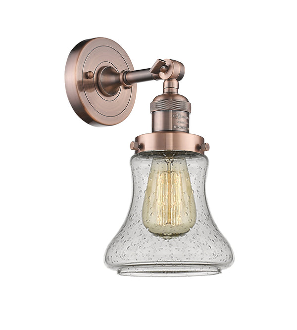 Innovations Lighting Bellmont 1-100 watt 6.5 inch Antique Copper Sconce Seedy Glass  180 Degree Adjustable Swivel 203ACG194