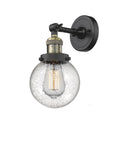 Innovations Lighting Beacon 1-100 watt 6 inch Black Antique Brass Sconce Seedy glass   180 Degree Adjustable Swivel 203BABG2046