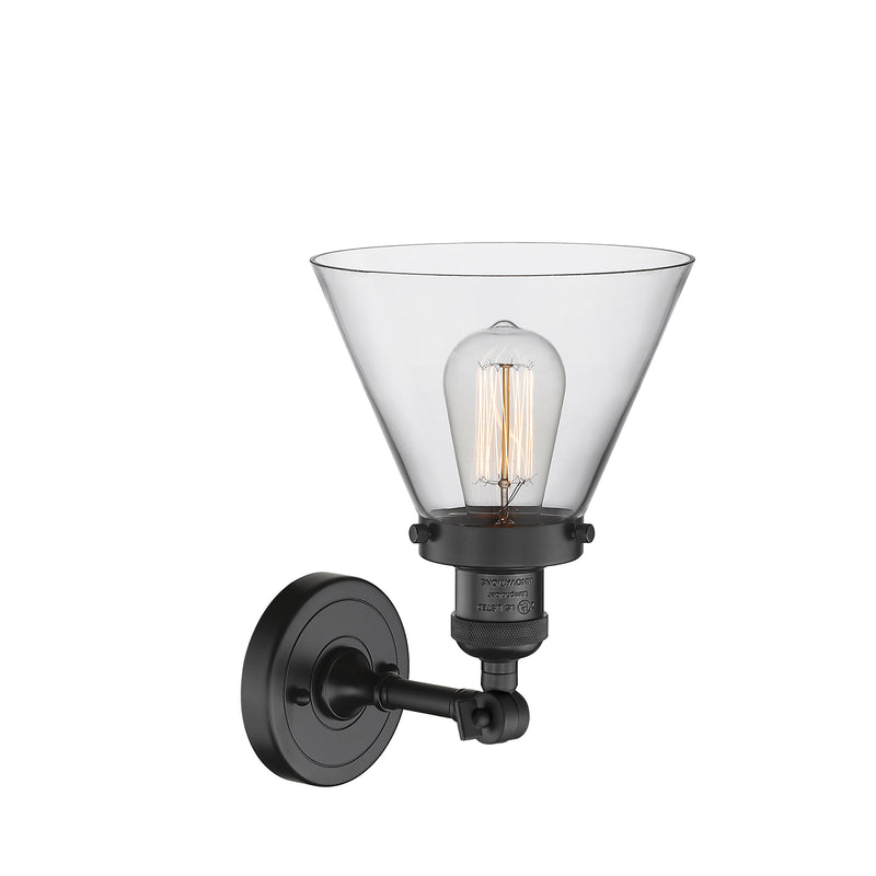 Innovations Lighting Large Cone 1 Light Sconce Part Of The Franklin Restoration Collection 203-BK-G42-LED