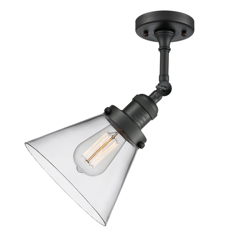 Innovations Lighting Large Cone 1 Light Sconce Part Of The Franklin Restoration Collection 203-BK-G42-LED