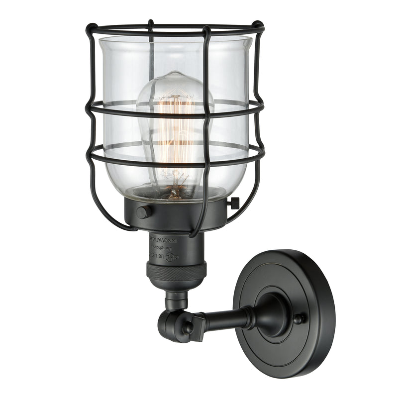 Innovations Lighting Small Bell Cage 1 Light Sconce Part Of The Franklin Restoration Collection 203-BK-G52-CE