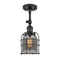 Innovations Lighting Small Bell Cage 1 Light Sconce Part Of The Franklin Restoration Collection 203-BK-G53-CE