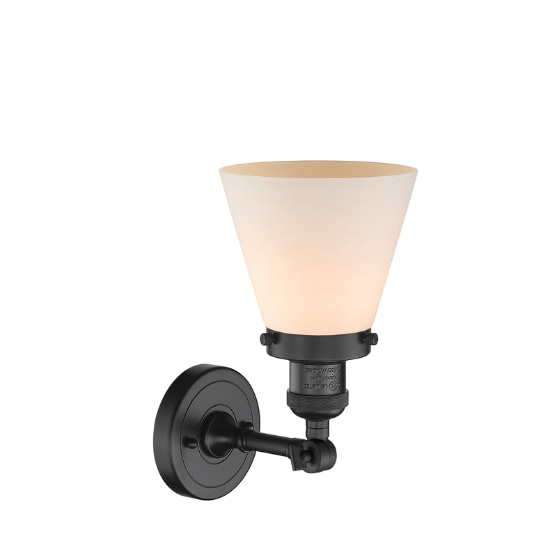 Innovations Lighting Small Cone 1 Light Sconce Part Of The Franklin Restoration Collection 203-BK-G61-LED