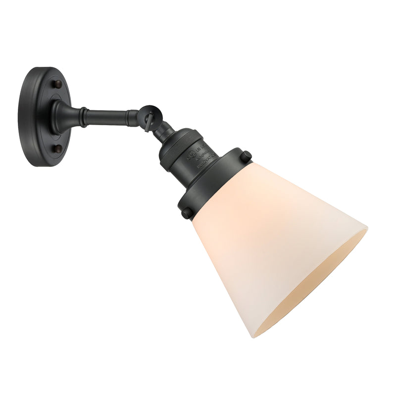 Innovations Lighting Small Cone 1 Light Sconce Part Of The Franklin Restoration Collection 203-BK-G61-LED