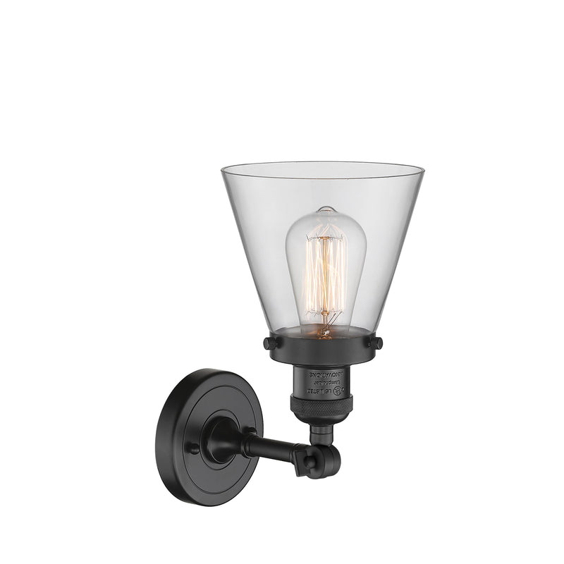 Innovations Lighting Small Cone 1 Light Sconce Part Of The Franklin Restoration Collection 203-BK-G62-LED