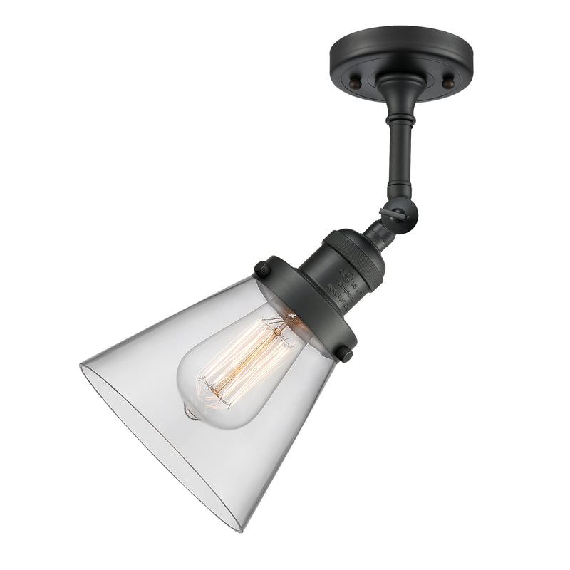 Innovations Lighting Small Cone 1 Light Sconce Part Of The Franklin Restoration Collection 203-BK-G62-LED
